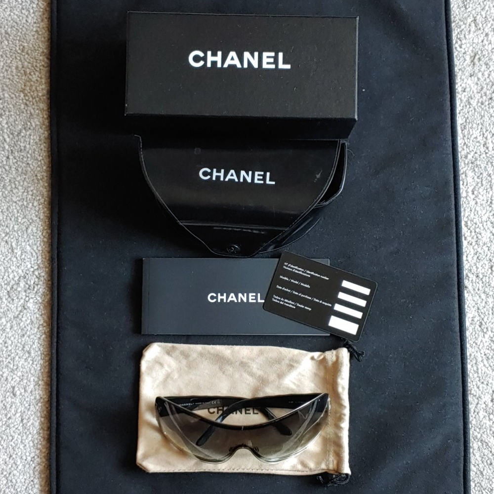 Chanel Shield Sunglasses Black/ Silver